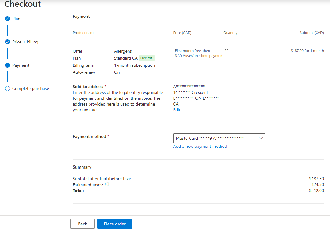 Enter your payment information.