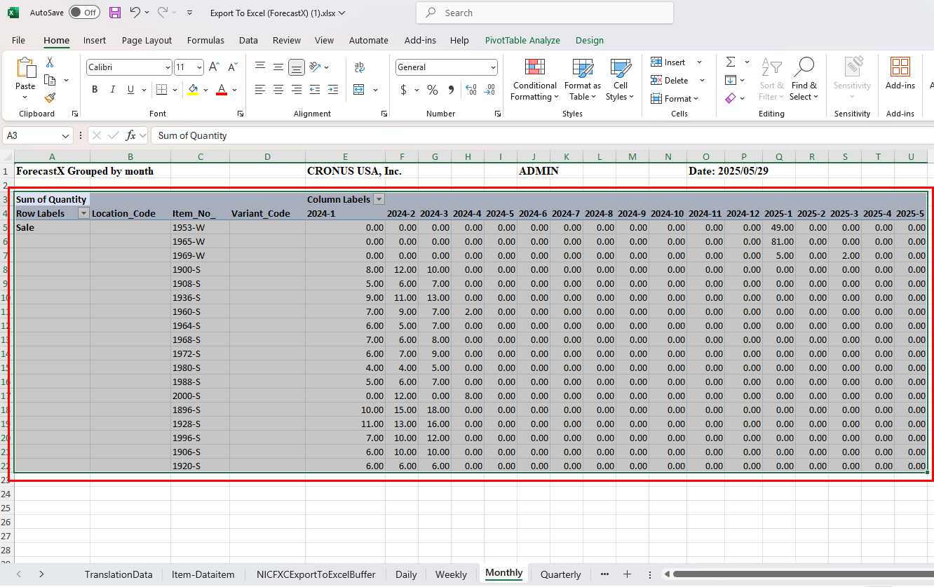 Select Excel Columns