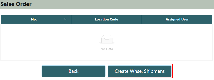 Create a warehouse shipment from a sales order