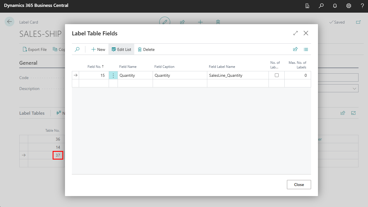 Sales line fields